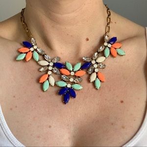 J.Crew Statement Necklace, Blue, Coral, Mint